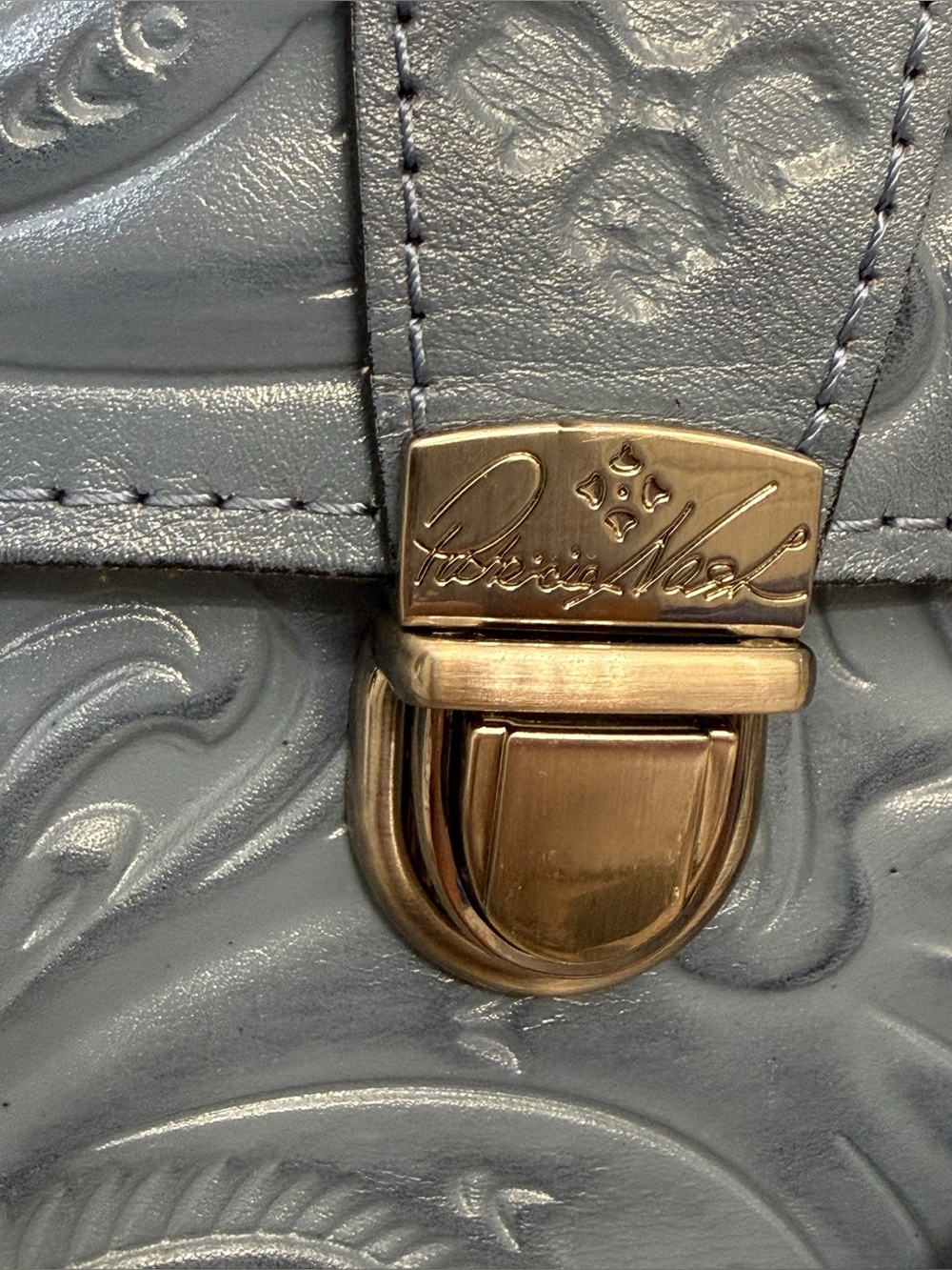 Patricia Nash Tooled Leather Crossbody Bag - Steel Blue - Picture 3 of 14